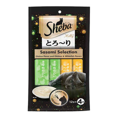 Sheba - Melty Premium - Sasami Selection Chicken & Whitefish - Cat Snack Food - 48 Gm Pack (4 Sticks)