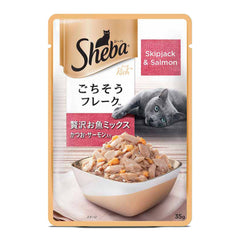 Sheba - Premium - Mix (Skipjack & Salmon) - Cat Wet Food Fish - 35 Gm Pouch