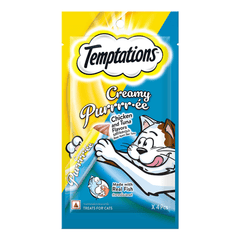 Temptations - Creamy Purrr-ee - Chicken & Tuna Flavors - Cat Treats - 48Gm (4 pieces)
