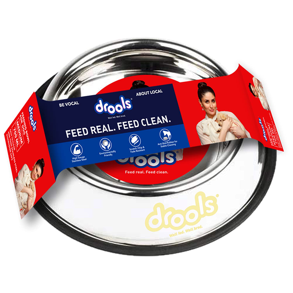 Drools - Stainless Steel - Dog & cat Feeding Bowl