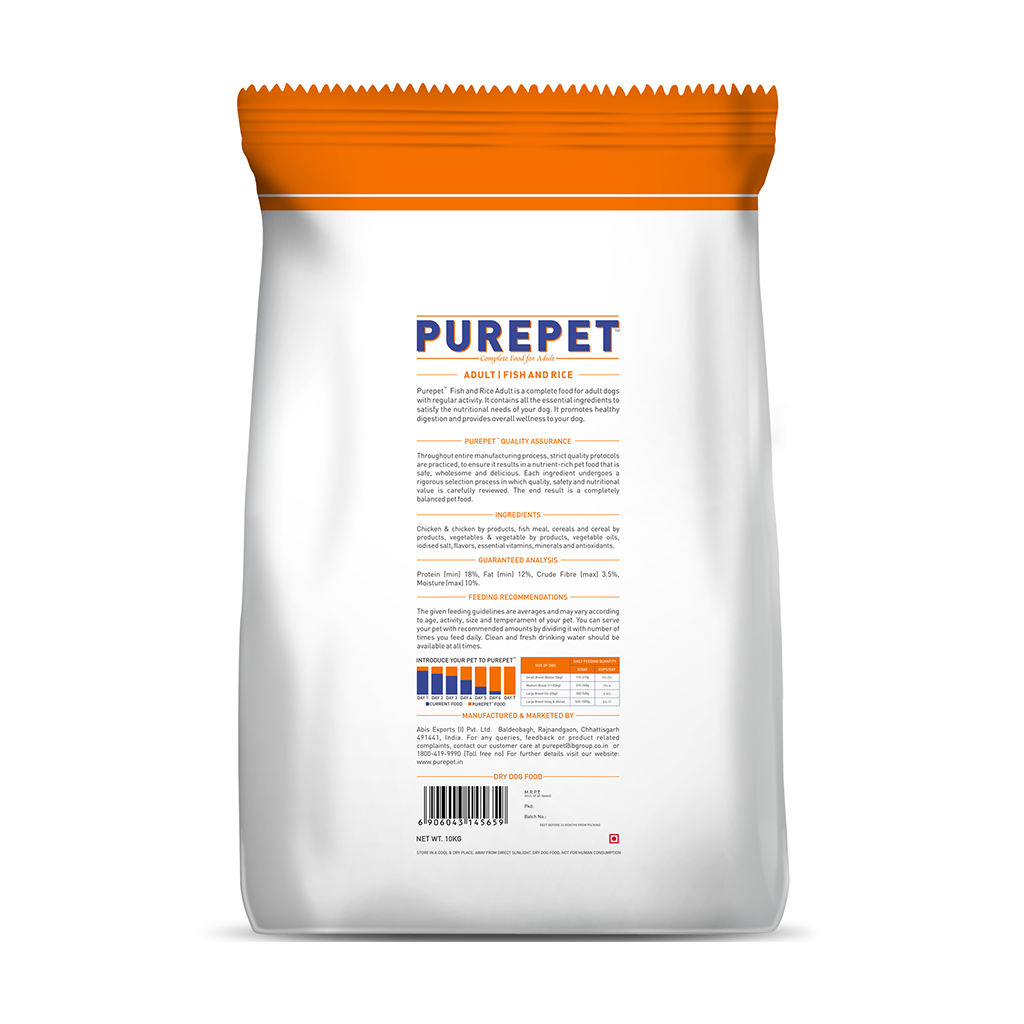 Purepet - Fish & Rice - Adult - Dog Dry Food
