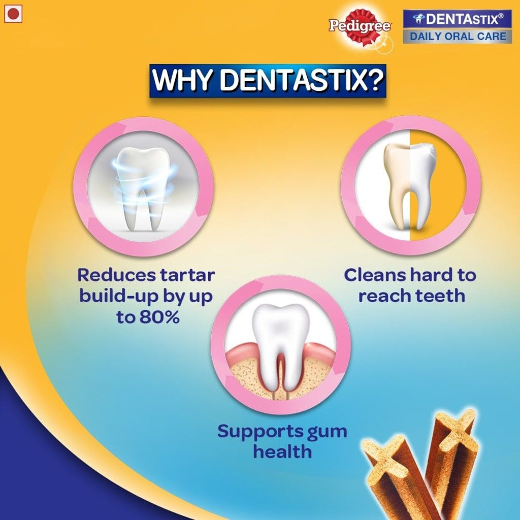Pedigree Dentastix Dog Treat Oral Care (5-10 Kg Body Weight) 110Gm (7 Sticks) for Adult Small Breed