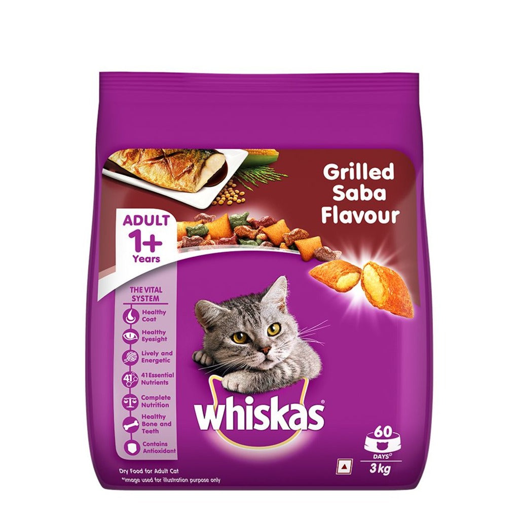Whiskas Adult Grilled Saba Flavour 1+ Years Dry Cat Food